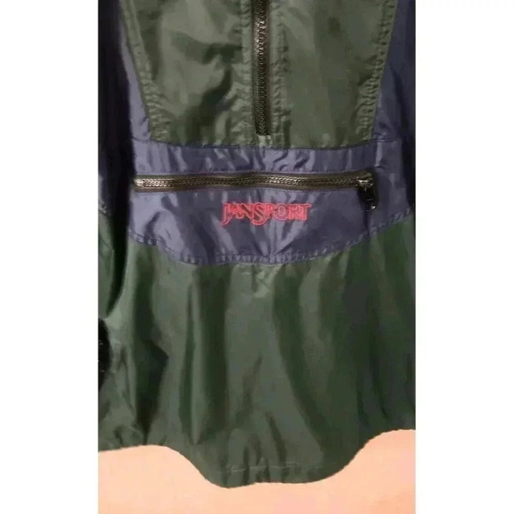 Jansport Vtg 90s Sz Large Nylon Color Block Stow-Away Pocket Windbreaker Hooded - Picture 4 of 10
